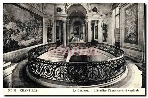 Ansichtskarte AK Chantilly Le Chateau l'Escalier d'honneur et le vestibule