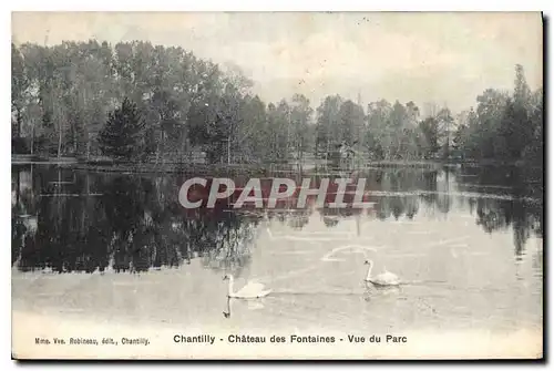 Cartes postales Chantilly Chateau des Fontaines Vue du Parc