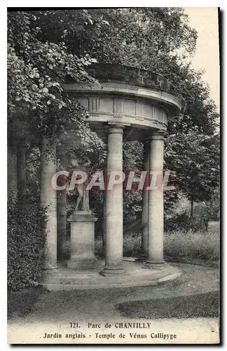 Cartes postales Parc de Chantilly Jardin anglais Temple de Venus Callipyge