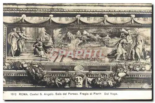 Cartes postales Roma Castel S Angelo sala del Perseo Fregio di Pierin del Vaga