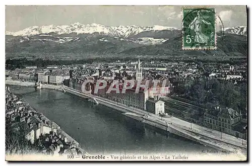 Ansichtskarte AK Grenoble Vue generale et les Alpes Le Taillefer