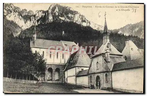 Cartes postales Dauphine Entree du Couvent de la Grande Chartreuse et la Chapelle