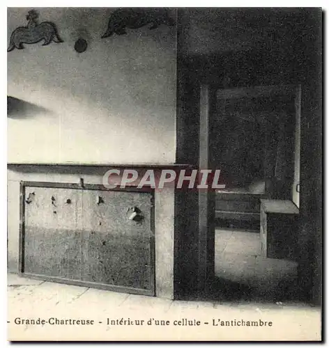 Cartes postales Grande Chartreuse Interieur d'une cellute L'antichambre