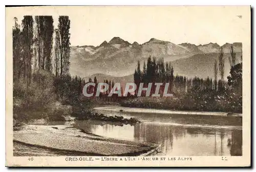 Ansichtskarte AK Grenoble L'Isere a l'Ile l'Amour et les Alpes