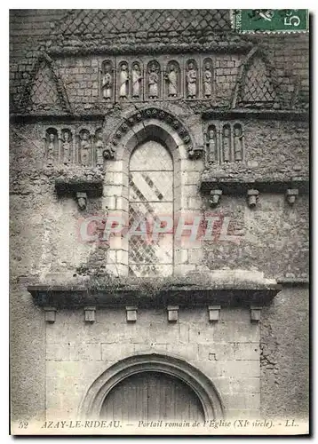 Ansichtskarte AK Azay le Rideau Portail romain de l'Eglise