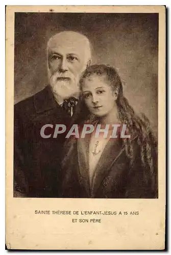 Cartes postales Saint Therese de L'Enfant Jesus a is ans et son pere