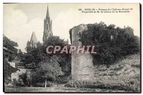 Cartes postales Senlis Ruines du Chateau Henri IV propriete de M le Comte de la Boisserie