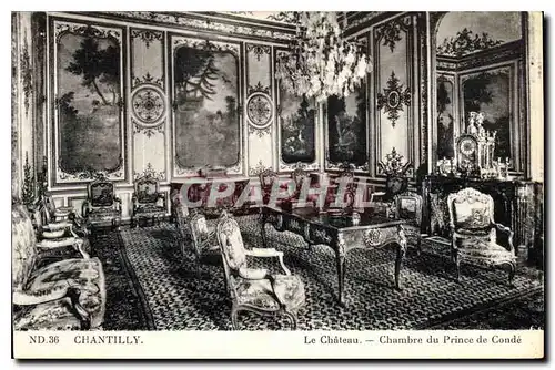 Cartes postales Chantilly Le Chateau Chambre du Prince de Conde