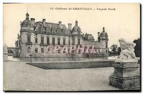 Cartes postales Chateau de Chantilly facade nord