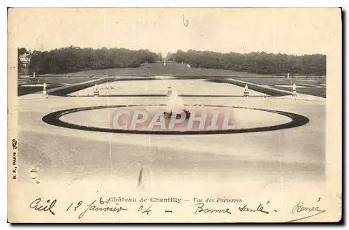 Cartes postales Chateau de Chantilly vue des Parterres