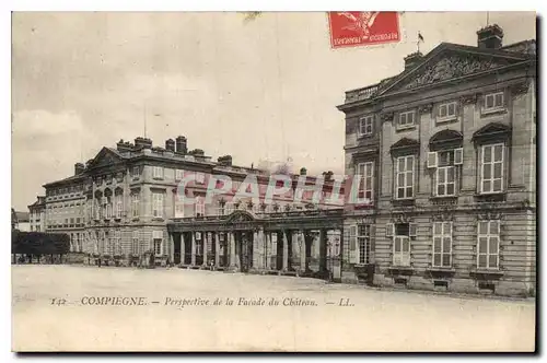 Cartes postales Compiegne Perspective de la facade du Chateau