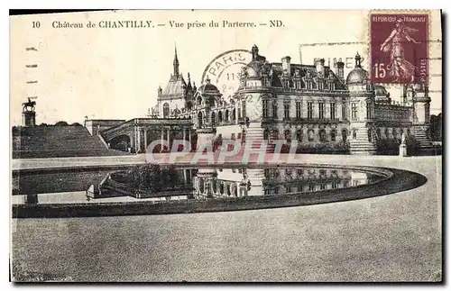 Cartes postales Chateau de Chantilly vue prise du Parterre