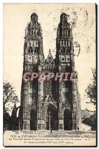 Ansichtskarte AK Tours I et L la Cathedrale Saint Gatien XII et XVI siecles