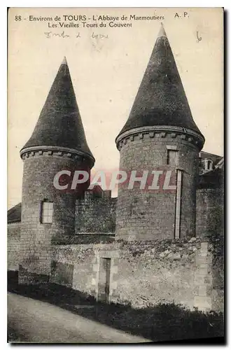 Ansichtskarte AK Environs de Tours l'Abbaye de Marmoutiers les vieilles tours du Couvent