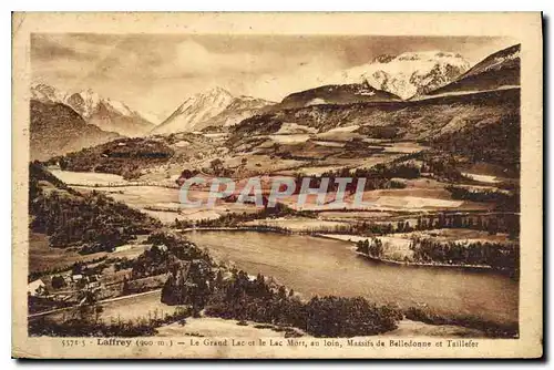 Cartes postales Laffrey le grand lac et le lac Mort au loin Massifs de Belledonne et Taillefer