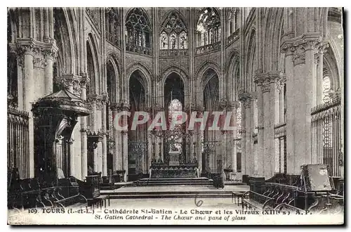 Ansichtskarte AK Tours I et L Cathedrale St Gatien le Choeur et les Vitraux