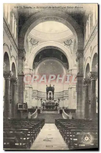 Cartes postales Tours Interieur de la Basilique Saint Martin