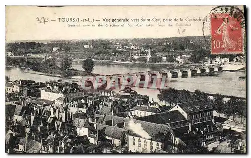 Cartes postales Tours I et L vue generale vers Saint Cyr prise de la Cathedrale