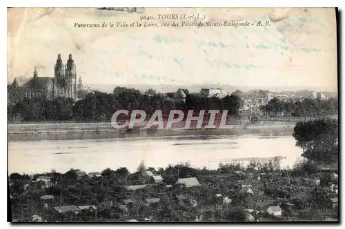 Cartes postales Tours I et L panorama de la ville et la loire vue des villas de Sainte Radegonde