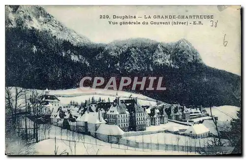 Cartes postales Dauphine La Grande Chartreuse vue generale du Couvent hiver