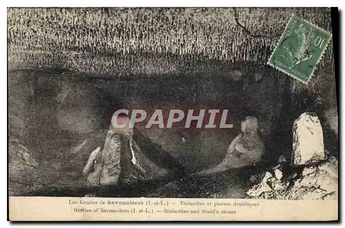 Cartes postales Les Grottes de Savonnieres I et L Ttalactites et pierres druidigues