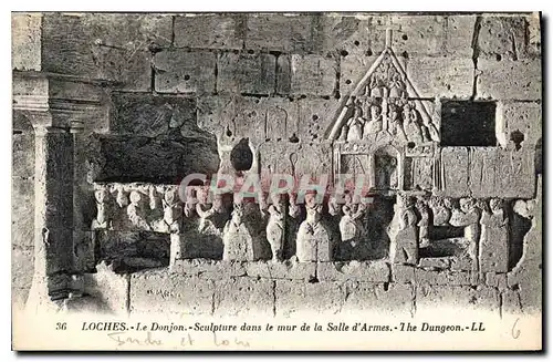 Cartes postales Loches Le Donjon Sculpture dans le mur de la Salle d'Armes