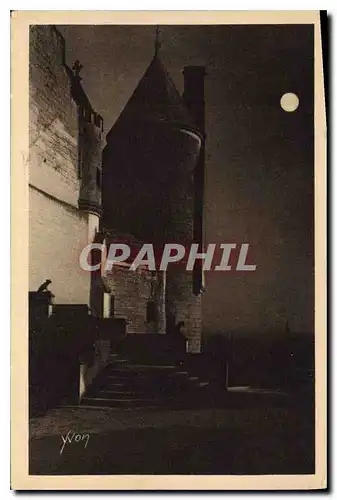 Ansichtskarte AK La Douce France Chateaux de la Loire Loches Clair de lune sur le Logis du Roi