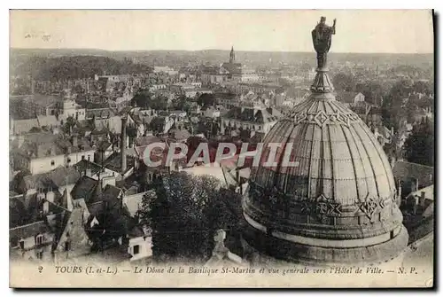 Ansichtskarte AK Tours I et L le Dome de la Basilique St Martin et vue generale vers l'hotel de Ville