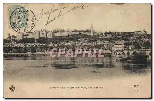 Cartes postales Indre et Loire Chinon vue generale