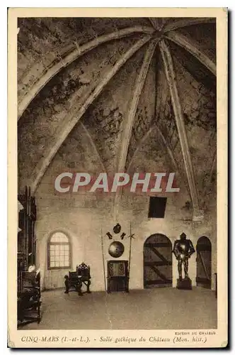 Cartes postales Cinq Mars I et L Salle gothique du Chateau Mon hist