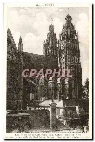 Cartes postales Tours Indre et Loire les tours de la Cathedrale Saint Gatien