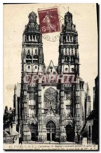 Cartes postales Tours I et L Cathedrale St Gatien construite durant 8 Siecle de 1170 1547