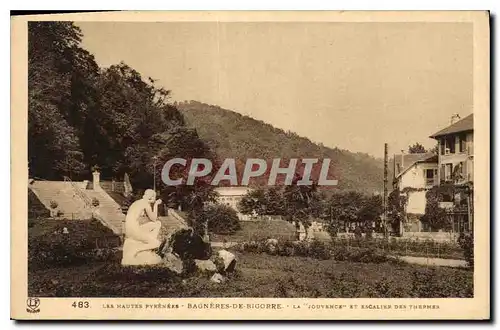 Cartes postales Les Hautes Pyrenees Bagneres de bigorre La Souvence et Escalier des Thermes