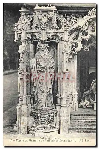 Ansichtskarte AK Bourg Eglise de Brou Figure du Mausolee de Philibert le Beau Detail