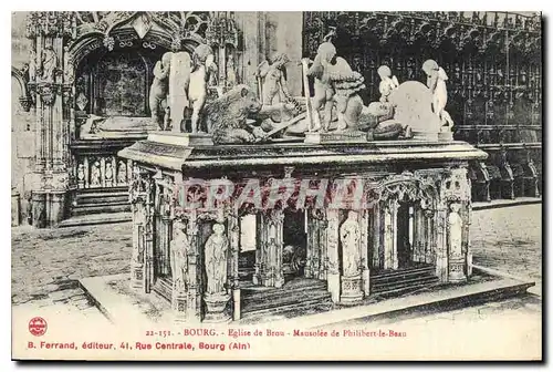 Cartes postales Bourg Eglise de Brou Mausolee de Philibrt le Beau