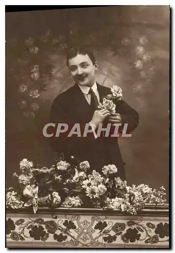 Cartes postales Homme Fleurs