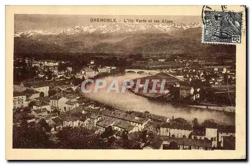 Ansichtskarte AK Grenoble L'Ile Verte et les Alpes