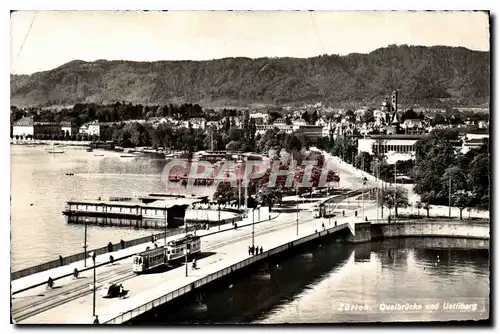 Ansichtskarte AK Zurich Quaibrucke Tramway