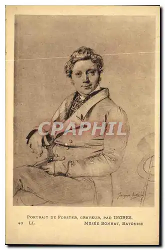 Cartes postales Portrait De Forster Graveur Par Ingres Musee Bonnat Bayonne