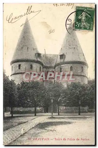 Cartes postales Beauvais Tours de Palais de Justice