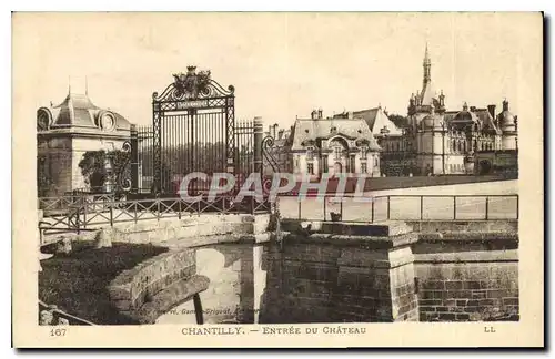 Cartes postales Chantilly Entree du Chateau