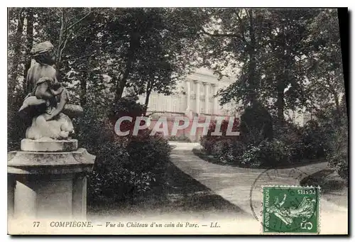 Cartes postales Compiegne Vue du Chateau d'un coin Parc