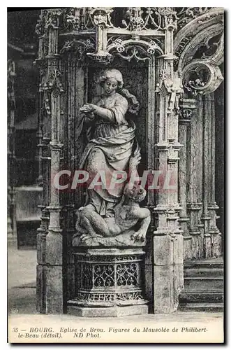 Cartes postales Bourg Eglise de Brou Figure du Mauselee de Philibert