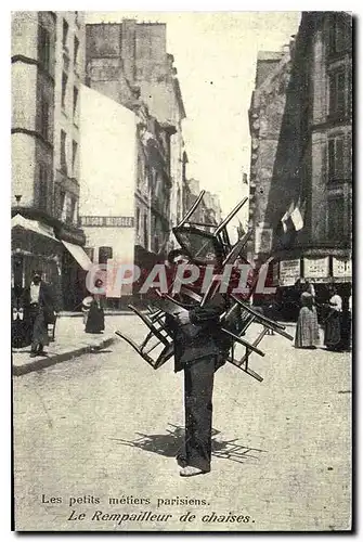 REPRO Les petits metiers parisiens Le Rempailleur de chaises Folklore