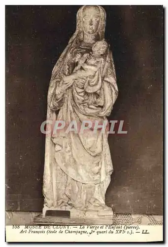 Cartes postales Musee de Cluny La Viergel et Enfant Pierre Art Francais