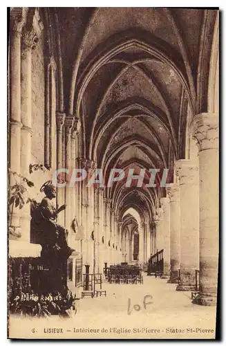 Cartes postales Lisieux Interieur de l'Eglise St Pierre Statue St Pierre