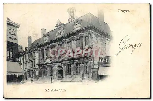 Cartes postales Troyes Hotel de Ville Billard