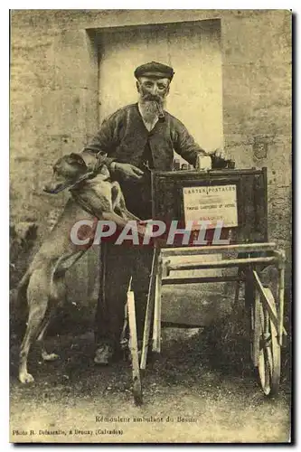 REPRO Remouleur ambulant au bassin Chien Metiers