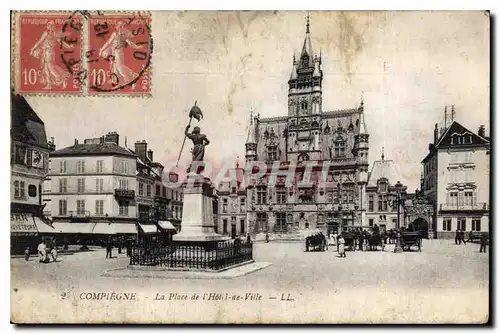 Cartes postales Compiegne La Place de l'Hotel de Ville