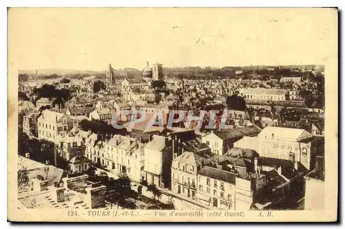 Cartes postales Tours vue d'ensemble cote Ouest